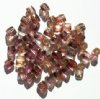 50 6x6mm Ornelia Cut Purple Golden Lustre Beads